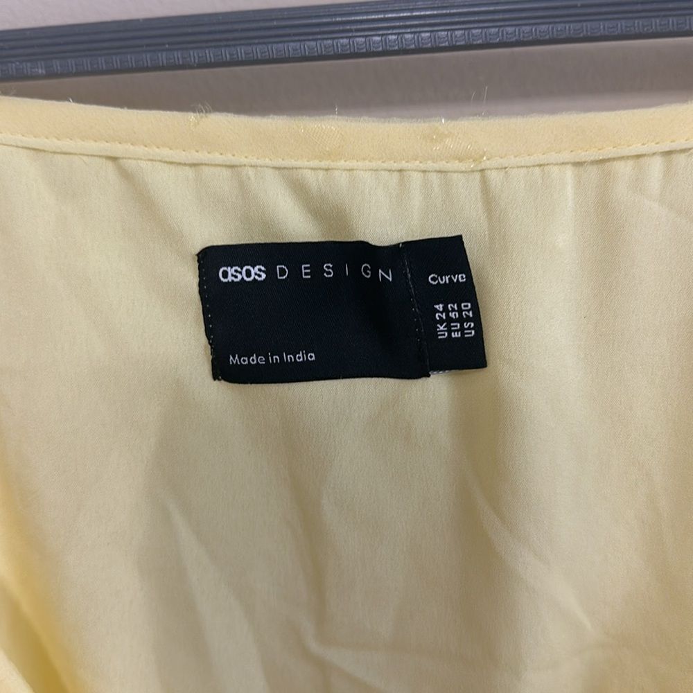 Asos Design Curve Button Up Ruched Waist Pleated … - image 2